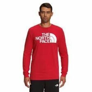 THE NORTH FACE Men’s Red Long Sleeve Half Dome Logo T-Shirt Size XL